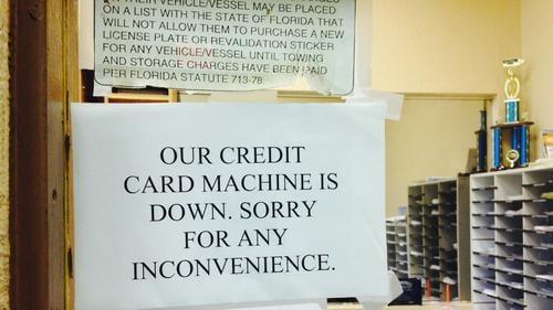 Only cash accepted is illegal. Must accept credit with option of cash. If you see sign, call 911, document, written complain