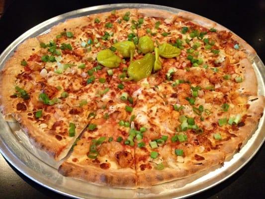 Seafood étouffée pizza.