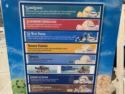 Ice cream flavors