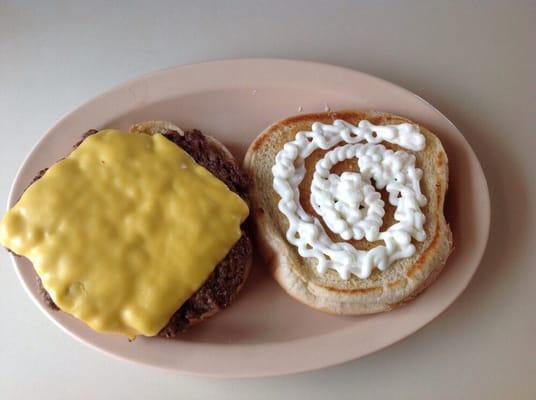 1/4 lb cheeseburger $5.00. Very juicy. Tied with Borroum's for best Beef hamburger in town!