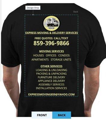 Tshirts for movers in Lexington Kentucky