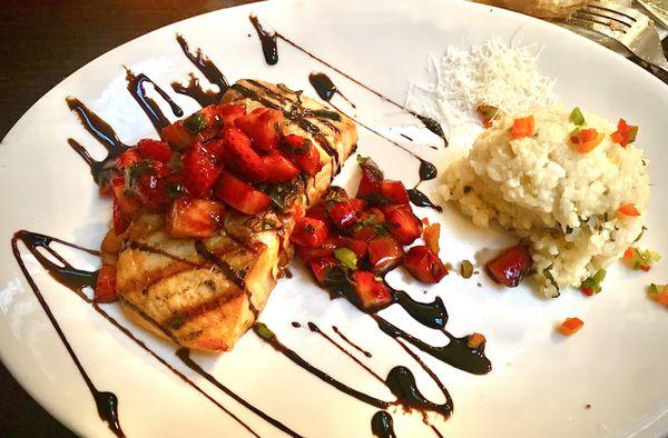 Wild Salmon Risotto 
 (* note the strawberries )