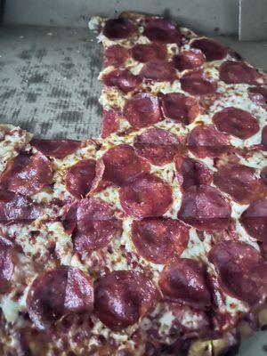 Nice crispy hot Thin Crust Pepperoni