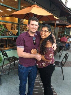 May their honeymoon be filled with delicious creamy pastries! Wed in front of a famous bakery.