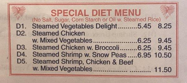 "Special diet" (you know who you are!)