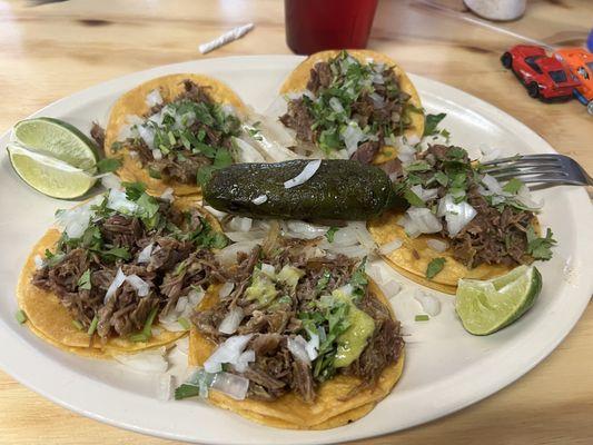 5 Mini Tacos de Barbacoa $11.99