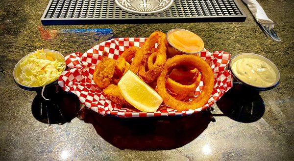 Half Order of Fish and Onion Rings I'm old and can't eat their Full Order