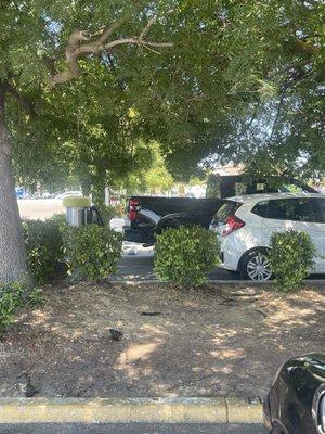 Cars always blocking the vacuum and air pump