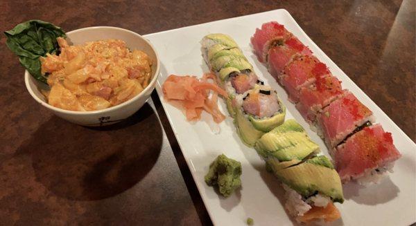 Spicy Seafood Salad, Tokyo, and Fire Tuna