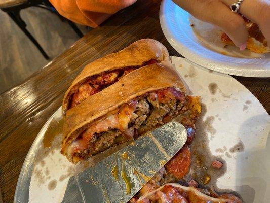 Meat lovers Stromboli