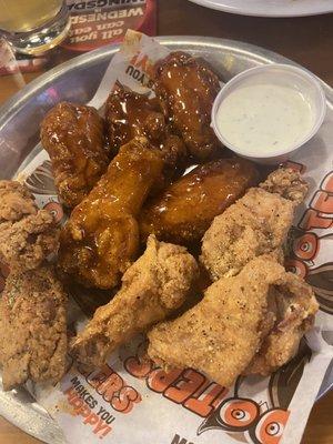 Chipotle honey and lemon pepper hooters style