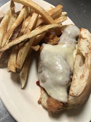 Chicken Parm Hoagie & Fresh Cut Fries