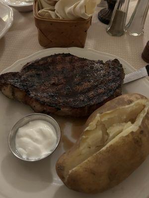 Ribeye with baked potato