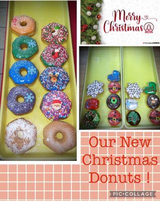 These are our new Christmas Donuts! Come and get them before they are all out. Limited time only