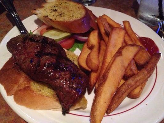 Steak sandwich with fries - so good!