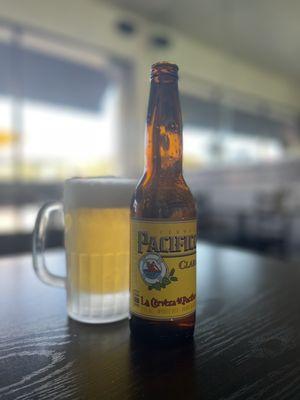 Chilled Pacifico beer with a chilled beer mug. perfect !