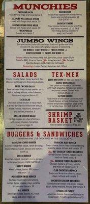 Menu back