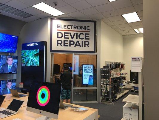 We are located inside the electronics department