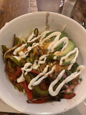 Veggie fajita bowl