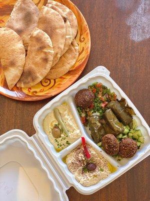 21 Vegetarian Combo Plate with pita; take out (08/2023)