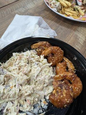 Bam bam shrimp and Cole slaw