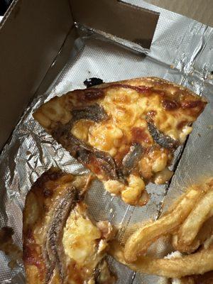 Anchovies & goat cheese pizza