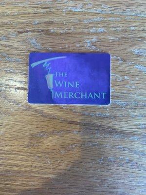 Wine Station cash card.