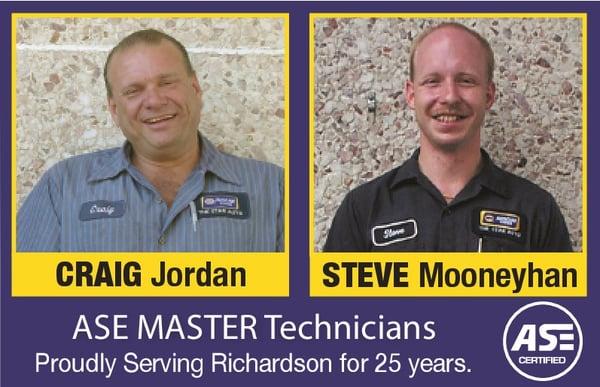 Former THE STAR AUTO SERVICE members are now the dynamic duo at ROAD MASTERS AUTO SERVICE. Congrats Guys!!