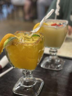 Spicy Mango Margarita and a Frozen Lime Margarita