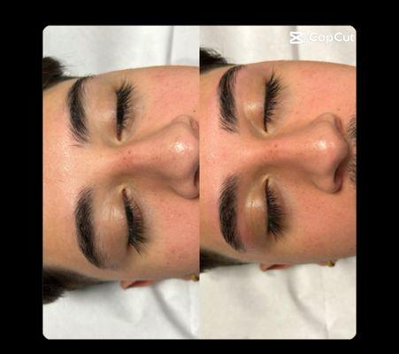 before and after brow wax