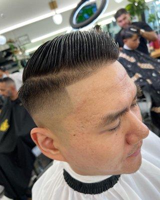 Skin Fade with Razor Line Up