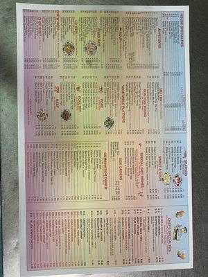 New menu