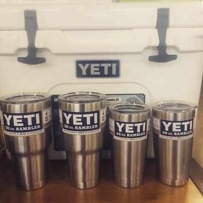 Stop by and see our full selection of Yeti coolers and tumblers, this summer's hottest product.