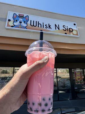 Strawberry Milk Tea with Boba