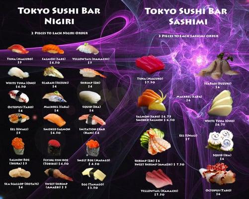 New Tokyo Sushi Bar's Menu coming soon. (Nigiri, Sashimi)