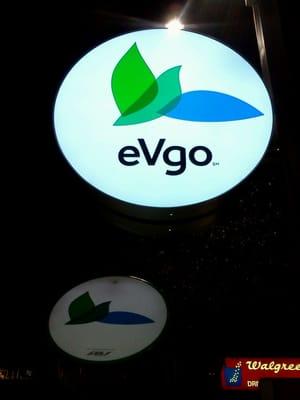 eVgo charging station in the lot.