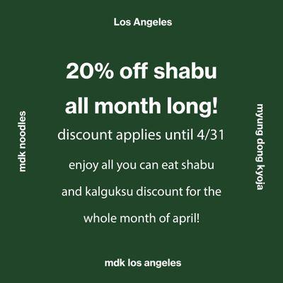 Discounted Shabu for grand opening!