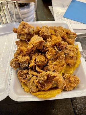 Chicharron de pollo- fried chicken pieces crispy and delish