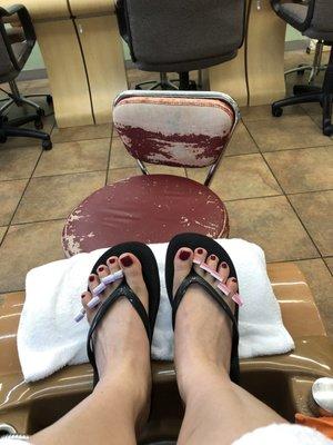 Getting a pedicure!