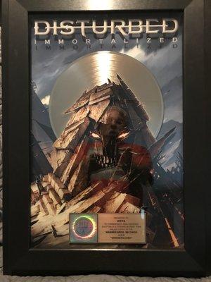 RIAA Record award DISTURBED $1398