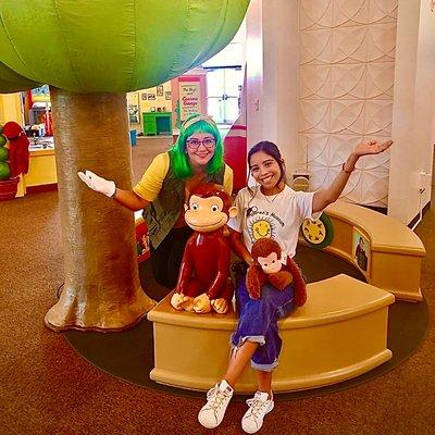 Story time at the Curious George Exhibit