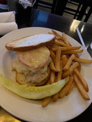 Tuna Melt with Cheese and Fries.