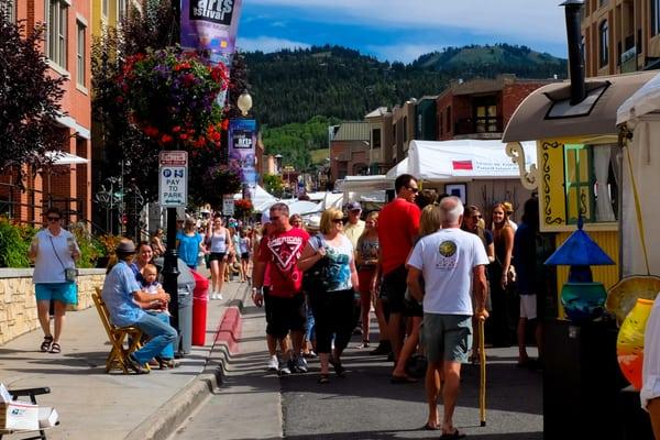 Looking south on Main Street, Park City during the Arts Festival