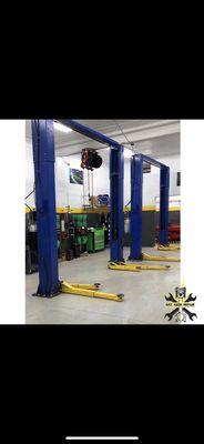 12,000 lbs lifts for most types of vehicles and trucks.