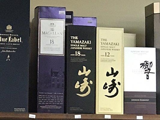 Blue Label, Yamazaki and Hibiki.