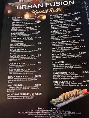 Some of the menu