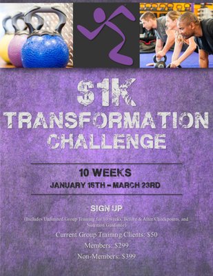 Members & Non-Members can join our $1000 Transformation Challenge beginning in mid-January! Give us a call or send an email to sign up!