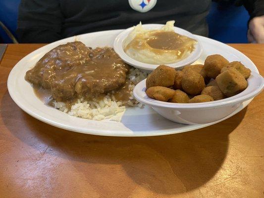 Country Style Steak over Rice