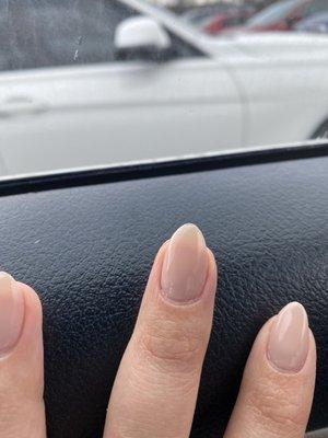 The thin tip chipping on my middle finger nail