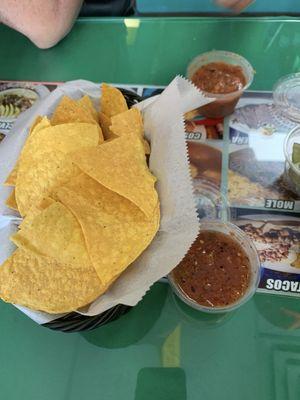 Fresh salsa and hot and crispy chips!